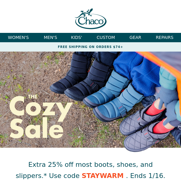 EXTRA 25% off all cozy styles