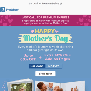 Get Mother’s Day gifts in time