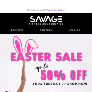 ⏰ Savage Fitness Accessories Easter Sale on Now! Up to 50% OFF! ⏰