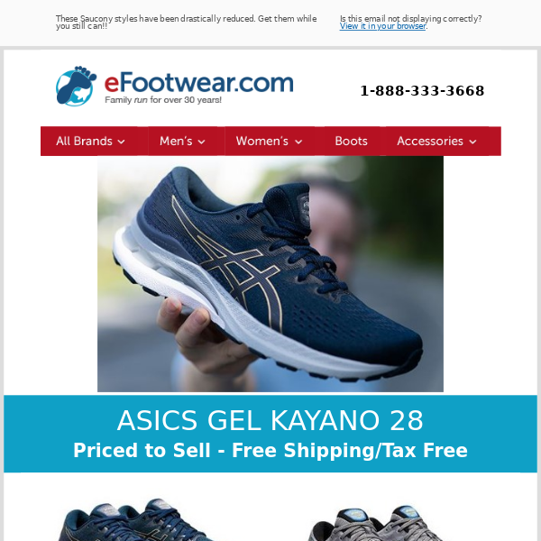 Asics Kayano 28- Almost Gone- Free Shipping! - eFootwear