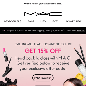 Teachers and Students: Get 15% OFF!