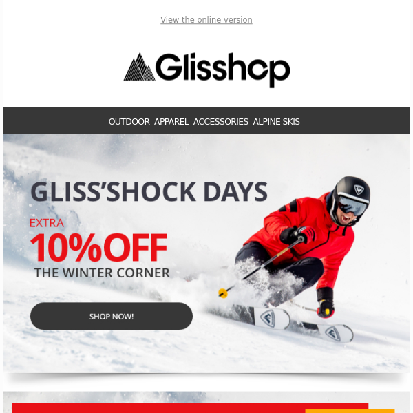 Gliss’Shock Days💥 extra 10 % off the winter corner