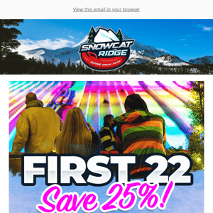 Save 25% on your Snowcat Ridge admission ⛸️