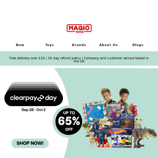 Quick, check out now! Clearpay Day sale ending soon! 💸