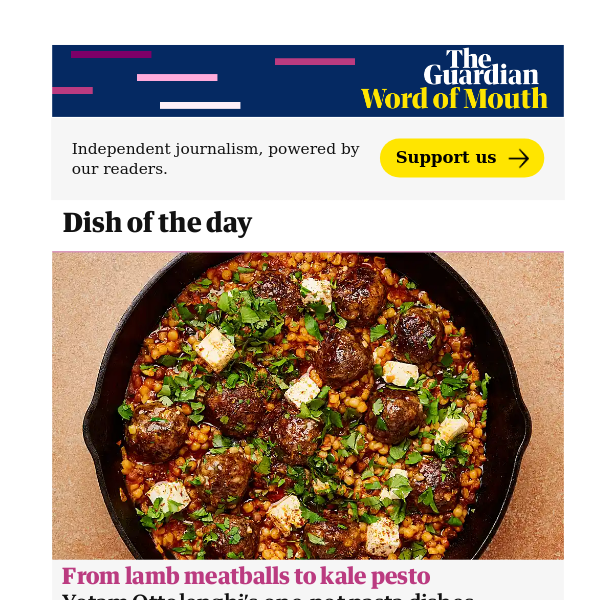 Yotam Ottolenghi’s one-pot pasta dishes | Word of Mouth