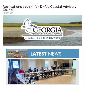 Georgia Department of Natural Resources Daily Digest Bulletin