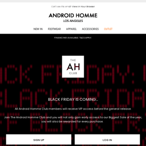 The Android Homme Club: Black Friday 2023