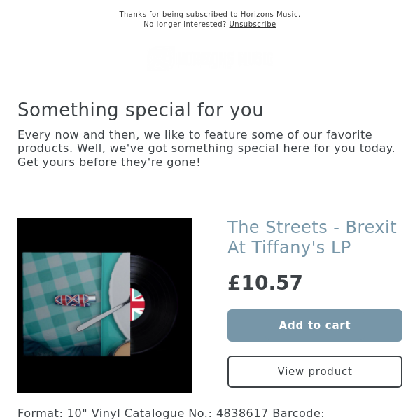 UPDATED! The Streets - Brexit At Tiffany's LP