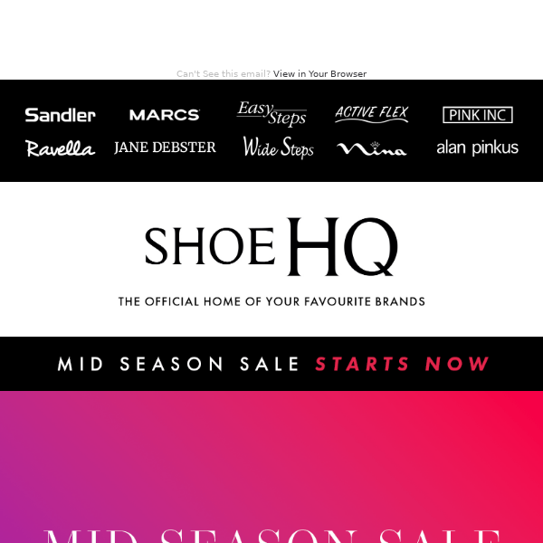 Mid Season Sale: On Now!