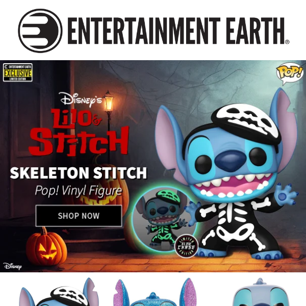 Lilo & Stitch Skeleton Stitch Pop! Vinyl Figure - Entertainment Earth  Exclusive