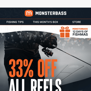 33% OFF ALL REELS