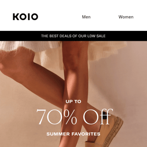 SUMMER STYLES ARE NOW UP TO 70% OFF