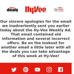 🛑 Incorrect Weekly Ad Email