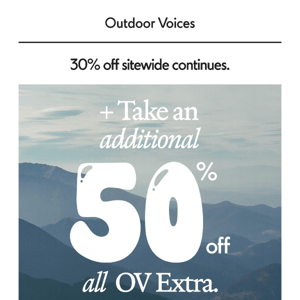 Ends Soon: 50% off OV Extra