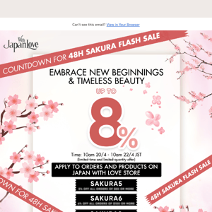 🌸 Get Ready: 48-Hour Sakura-Inspired Flash Sale - Countdown Begins Now! 🌸