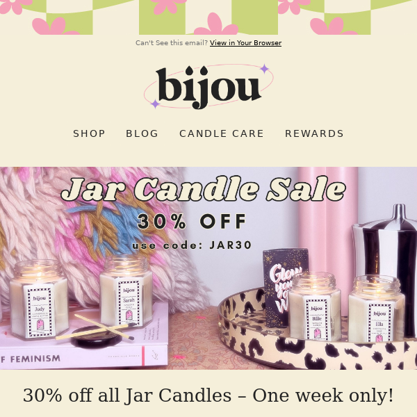 Light Up the Room - 30% Off Jar Candles Now!