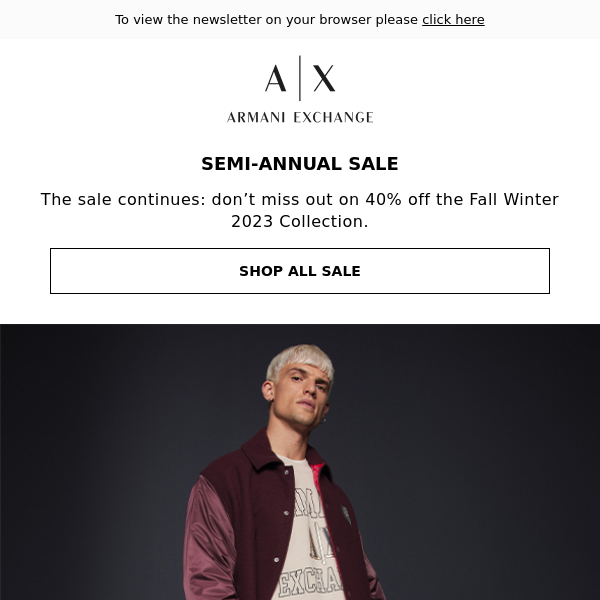 40 off 1 000 Styles Semi Annual Sale Armani Exchange