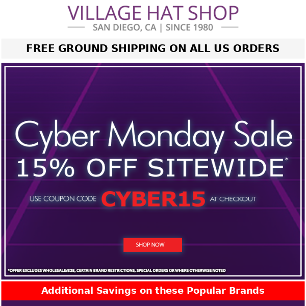 15% Off Sitewide + 10-15% Off Popular Brands | Cyber Monday Sale Final Hours