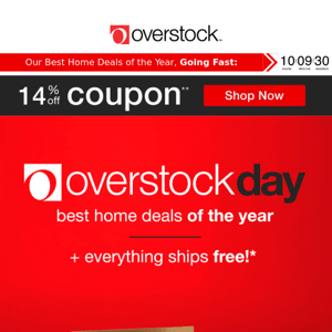 TODAY ONLY: 14% off! 🙌🙏 Our Best Deals Expire TONIGHT! Don't Miss out on Overstock Day!