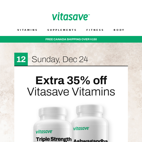 🚨 Last Call! Extra 35% OFF Vitasave Vitamins