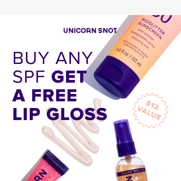 Free Lip Gloss with your Sunscreen 💜