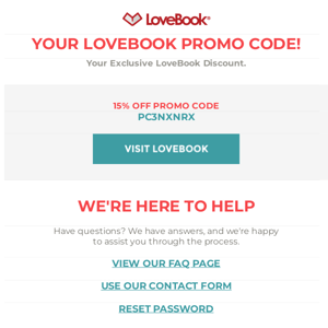 Your LoveBookOnline.com Promo Code