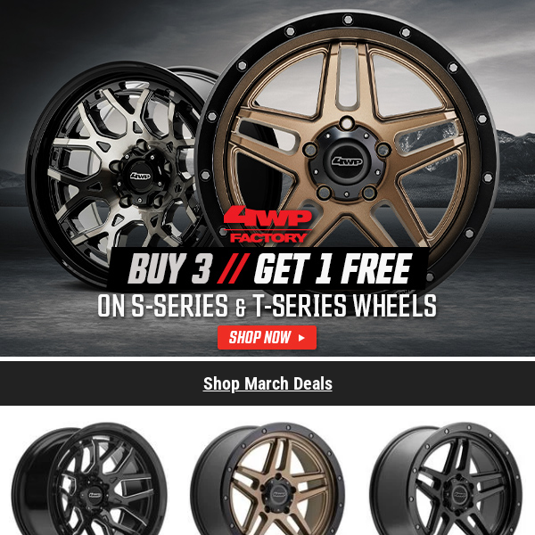 ⏳ Last Chance Alert! Buy 3 Get 1 Free on 4WP Factory Wheels. Offer Ends This Month!