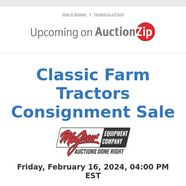 Classic Farm Tractors Consignment Sale