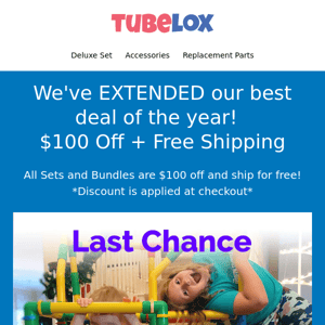 EXTENDED!  $100 off and Free Shipping