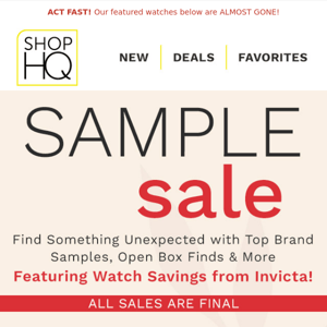 SAMPLE SALE! OVER 80% OFF Invicta