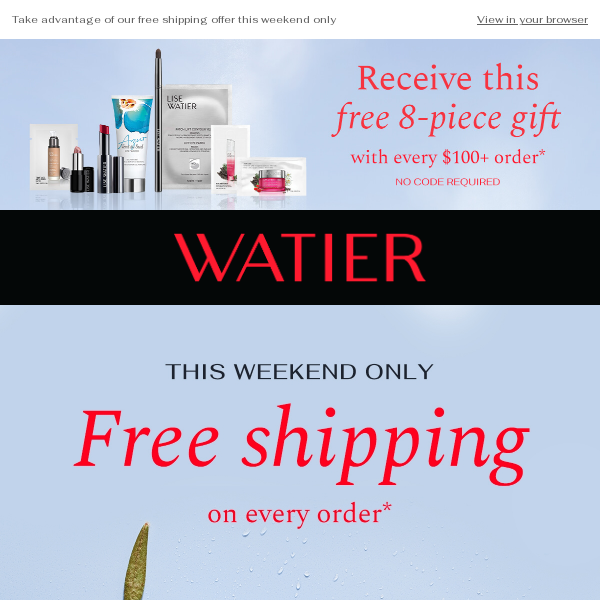 Lise Watier, free shipping just for you this weekend!