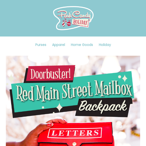Green Main Street Mailbox Backpack - NOVEMBER PREORDER – Park Candy