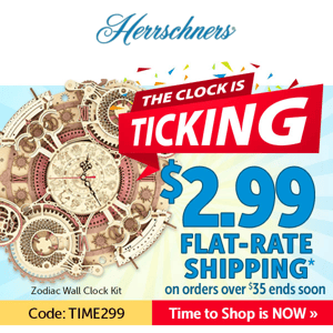 ⏰ tick – tick – tick ⏰ Hurry now to get $2.99 shipping!