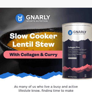 Slow Cooker Lentil Stew with Collagen & Curry