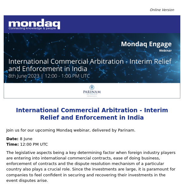 International Commercial Arbitration - Interim Relief and Enforcement in India