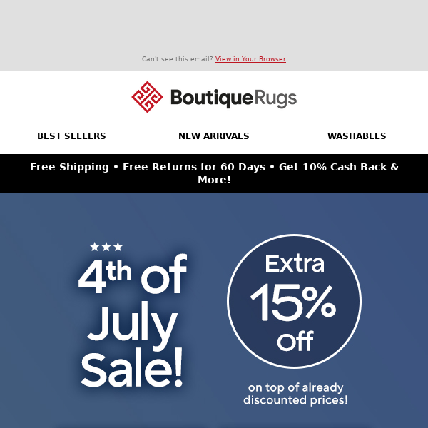 Rug Up for Independence Day: Savings Await! ❤️🤍💙