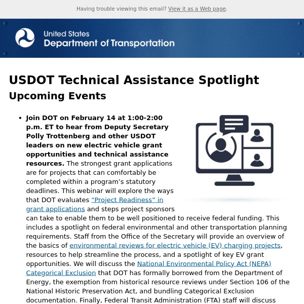 USDOT Navigator – January Biweekly Bulletin