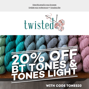 20% off Brooklyn Tweed Tones and Tones Light