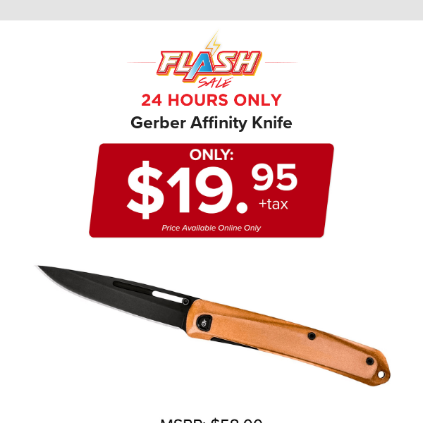 🔥  24 HOURS ONLY | GERBER AFFINITY KNIFE | FLASH SALE