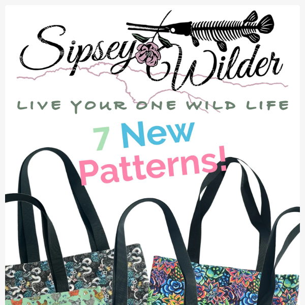 NEW Shopping Totes just in! 7 NEW PATTERNS!🐍🐔🌈🐱🌺🗻