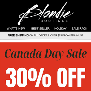 🇨🇦 Take 30% OFF the site! Canada Day Sale 🇨🇦