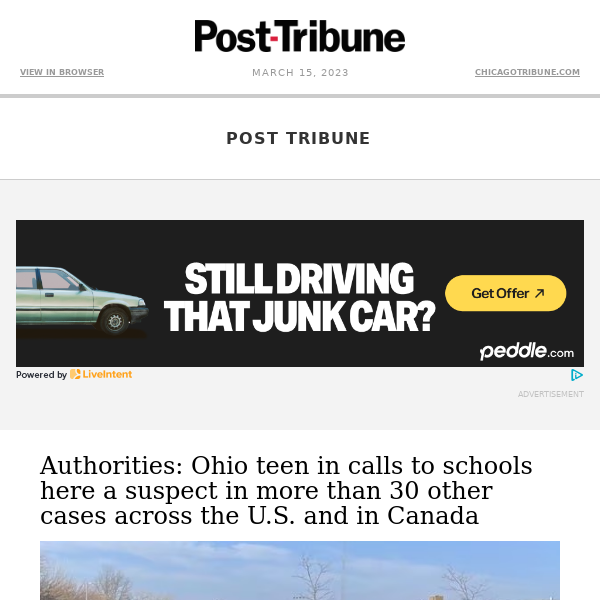 Ohio teen in calls to schools here a suspect in more than 30 other cases | Martinez appeals traffic stop case to Indiana Supreme Court