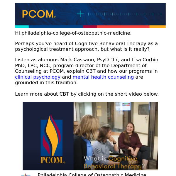 PCOM programs centered in a CBT approach to treatments