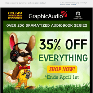 Save 35% Off Everything in the GraphicAudio direct store 🐰