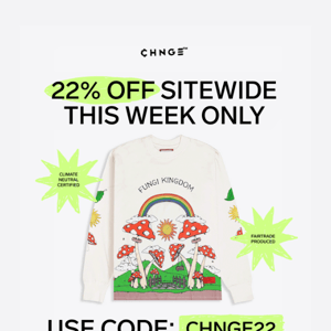 22% OFF Site-Wide (this week only)