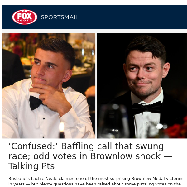 ‘Confused:’ Baffling call that swung race; odd votes in Brownlow shock — Talking Pts