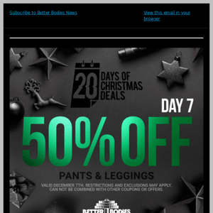 50% OFF ALL PANTS AND LEGGINGS - Today Only!