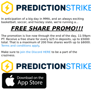 Get FREE Shares on PredictionStrike