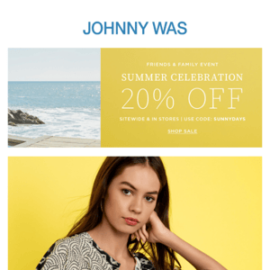 Celebrate Summer with 20% ﻿Off