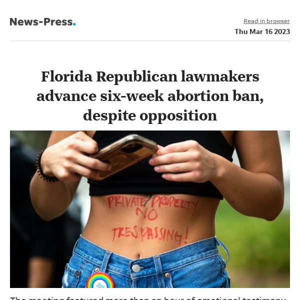 News alert: Florida Republican lawmakers advance six-week abortion ban, despite opposition